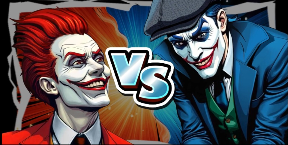 Interface Joker vs Joker avec Wild, Free Spins, Buy Bonus et No Joke Spin