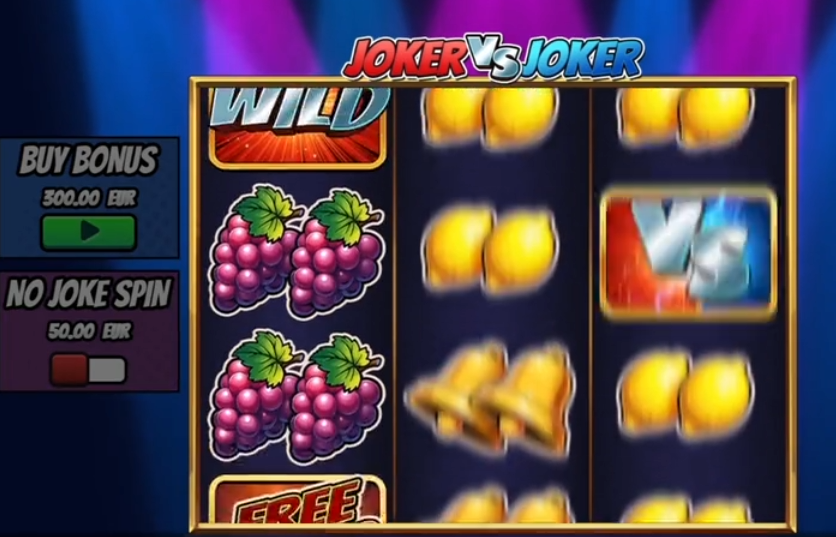 Tour Joker vs Joker avec fruits, Scatter et symbole Free Spins